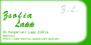 zsofia lapp business card